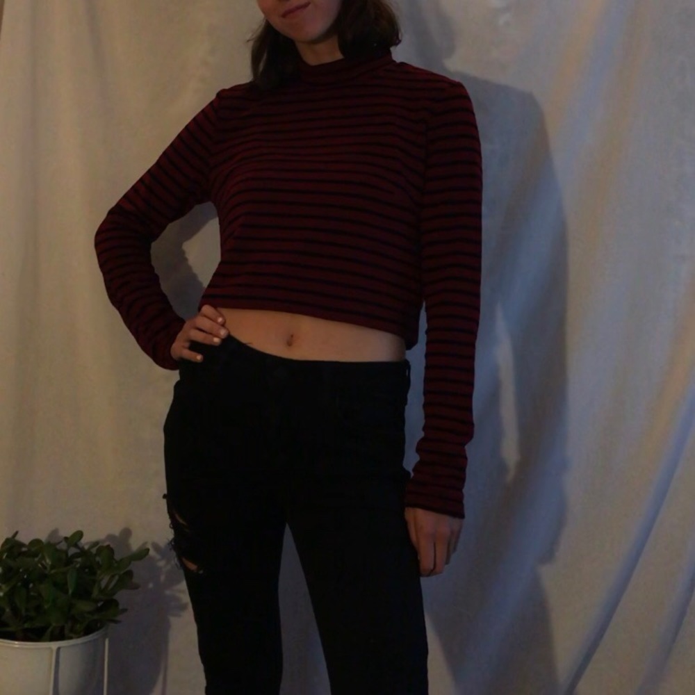 Maroon cropped top